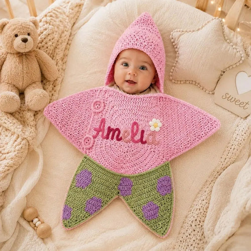 Personalized Little Star Crochet Baby Suit