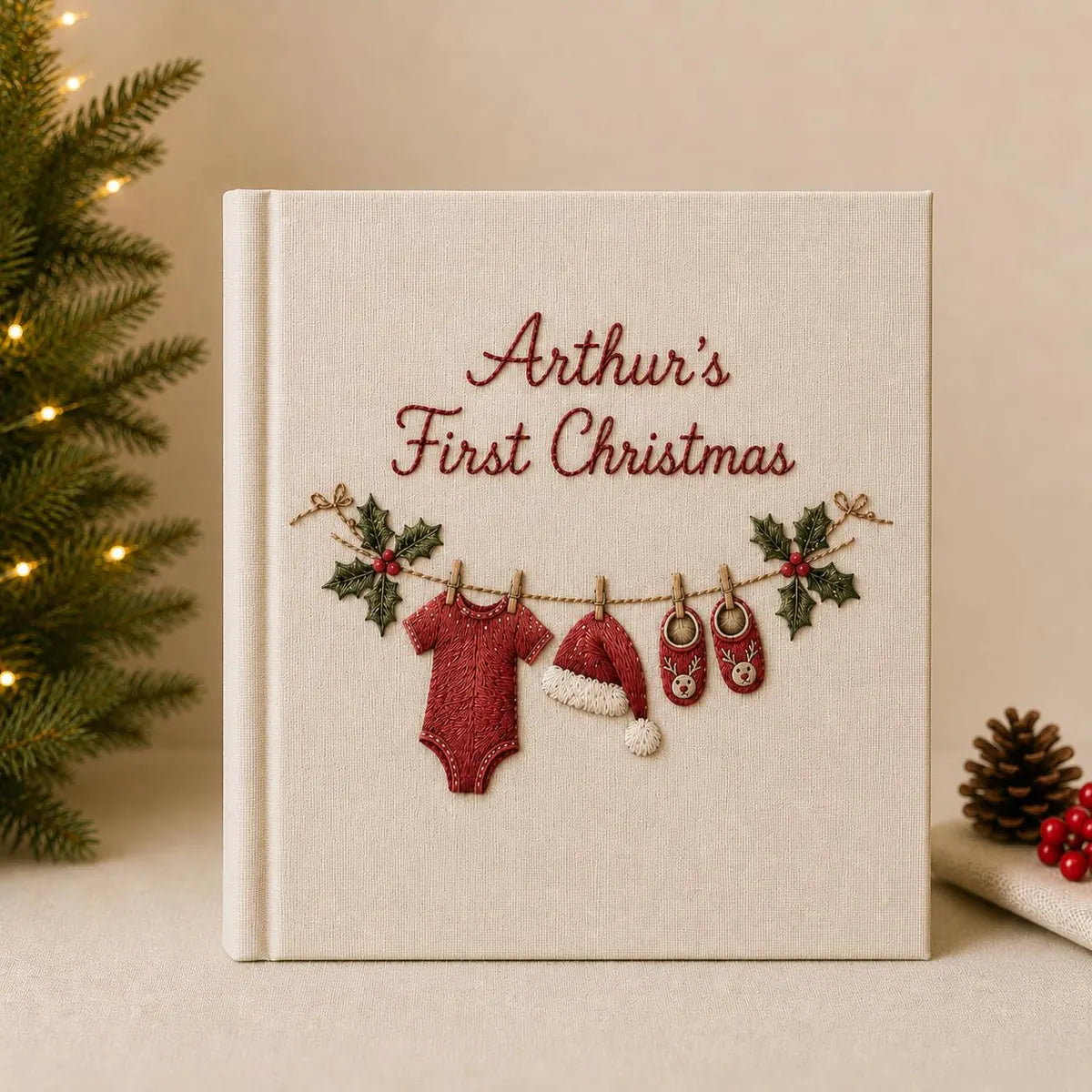 Personalized Embroidered Baby Photo Album – Custom Name Keepsake Gift