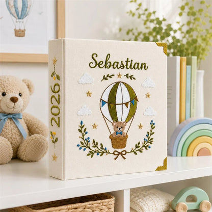 Personalized Embroidered Baby Photo Album – Custom Name Keepsake Gift