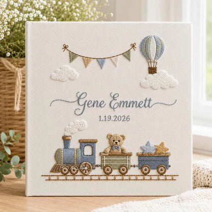 Personalized Embroidered Baby Photo Album – Custom Name Keepsake Gift