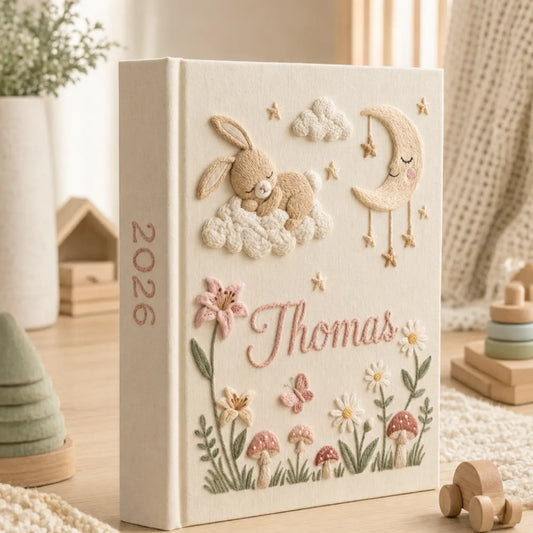 Personalized Embroidered Baby Photo Album – Custom Name Keepsake Gift